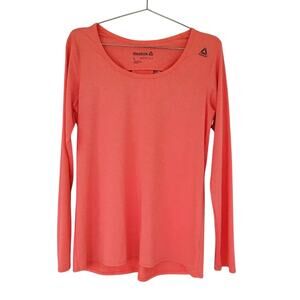 Reebok Activewear Long Sleeve Sports Top Womens Size L Orange Lightweight